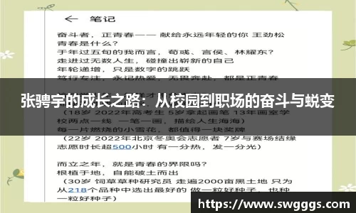 张骋宇的成长之路：从校园到职场的奋斗与蜕变
